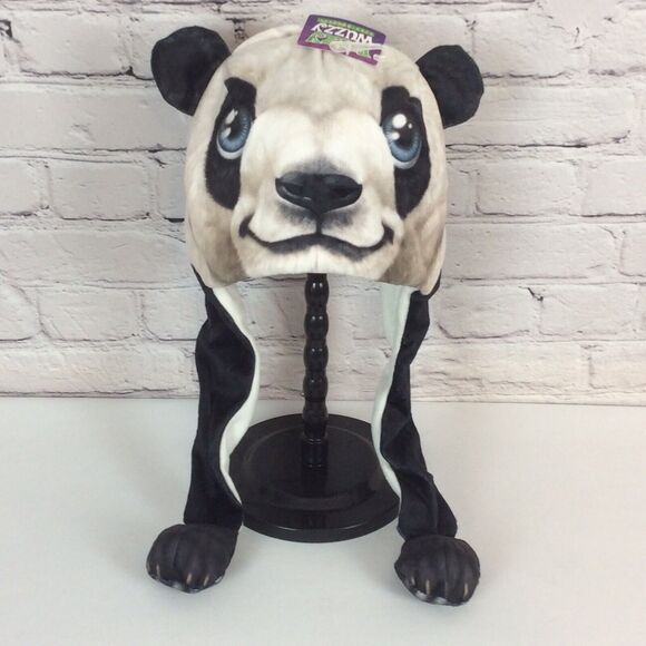 Fuzzy Wuzzy Head Huggeez Hat Panda Bear Themed Christmas Gift Stocking Stuffer - Picture 1 of 4
